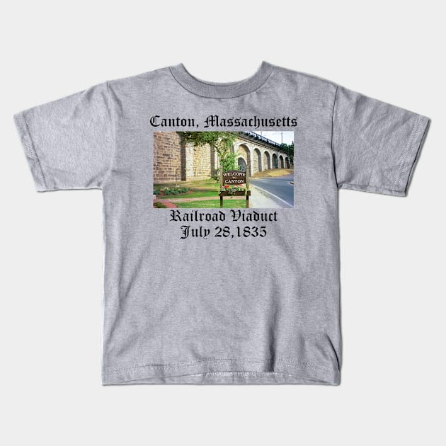 Canton Massachusetts Railroad Viaduct Kids T-Shirt by MisterBigfoot